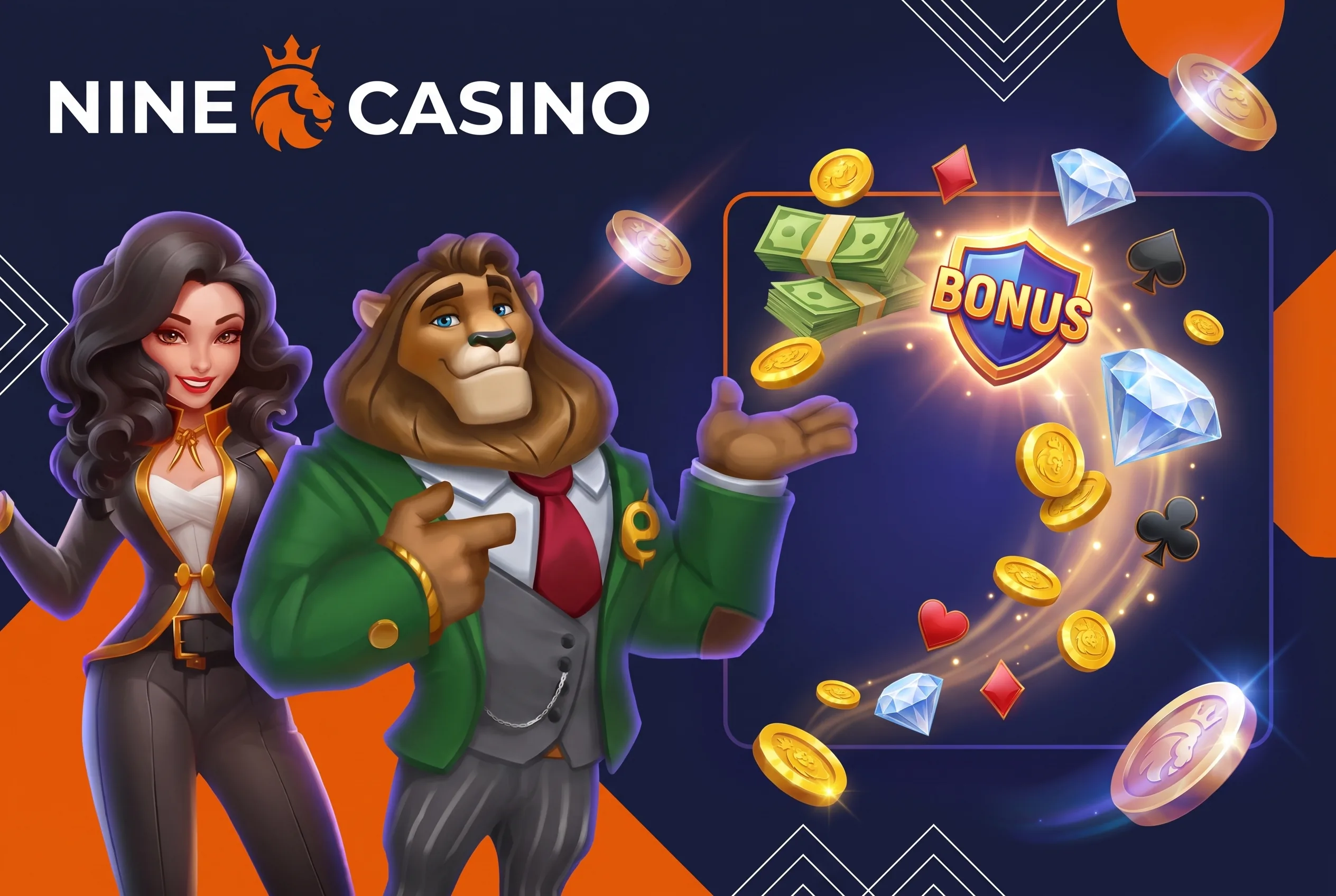 Illustration des récompenses et bonus NineCasino