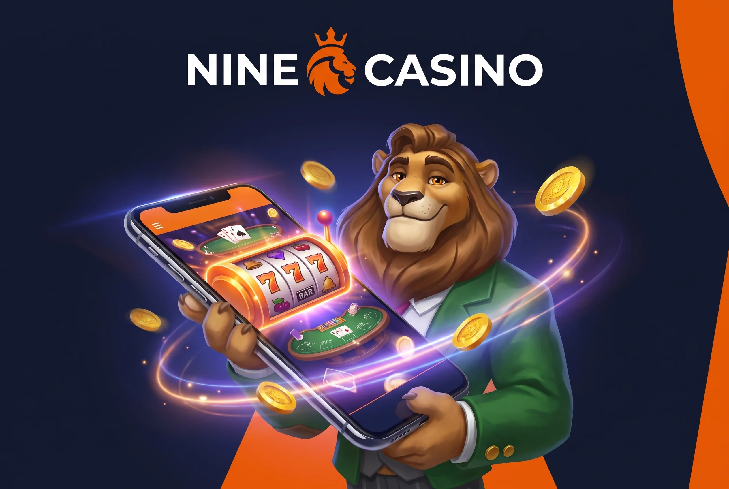 Illustration de NineCasino sur téléphone