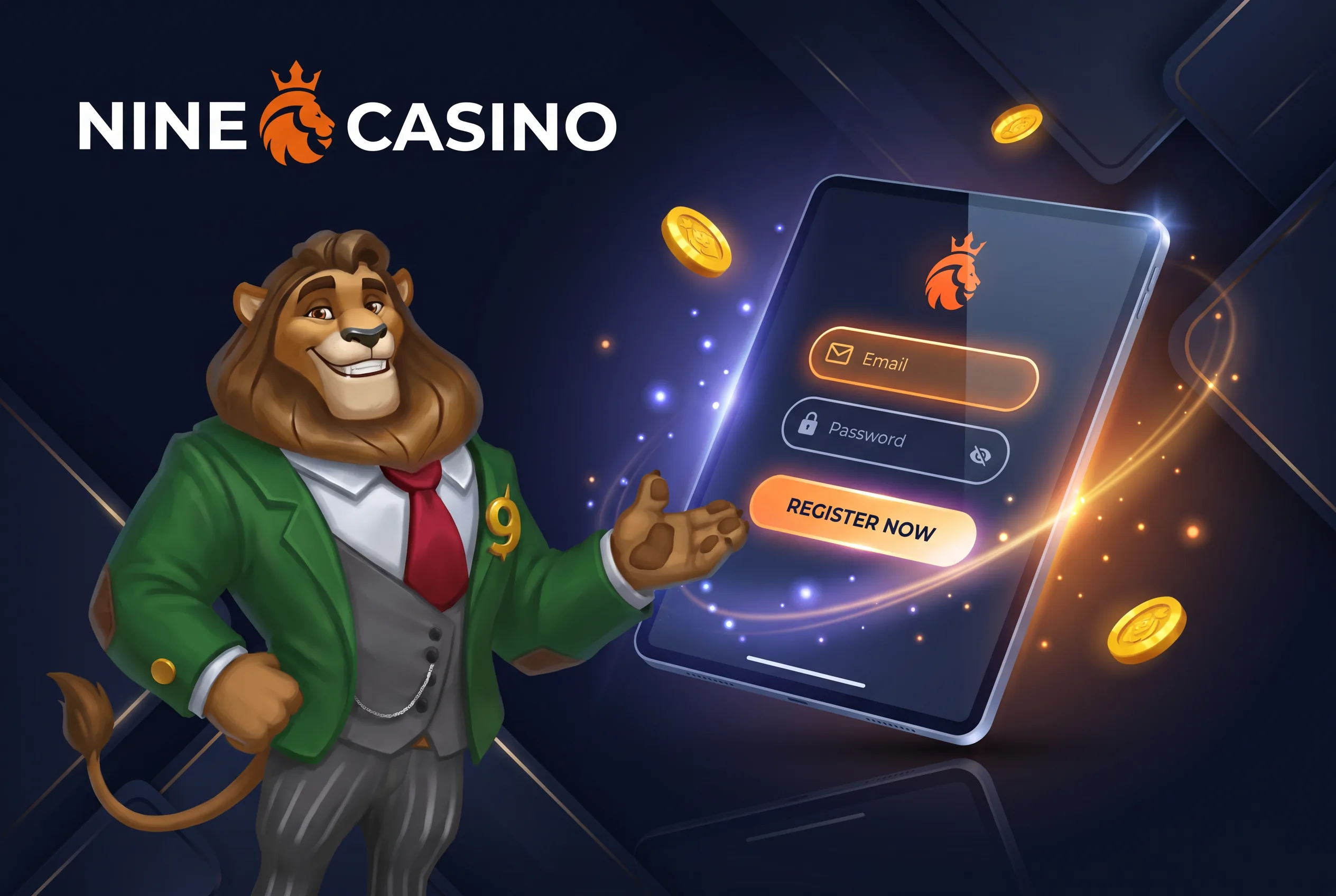 Illustration de la création de compte NineCasino